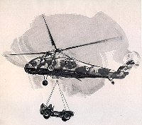 Forward Control 101 stripped, and being transported by a Wessex helicopter