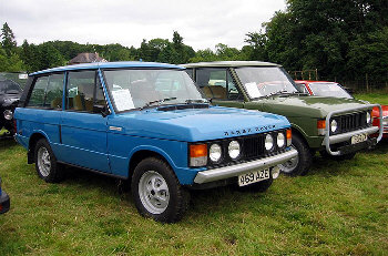 V8 Range Rovers: 1978 (blue) and early 1971 (green), (C) Nigel